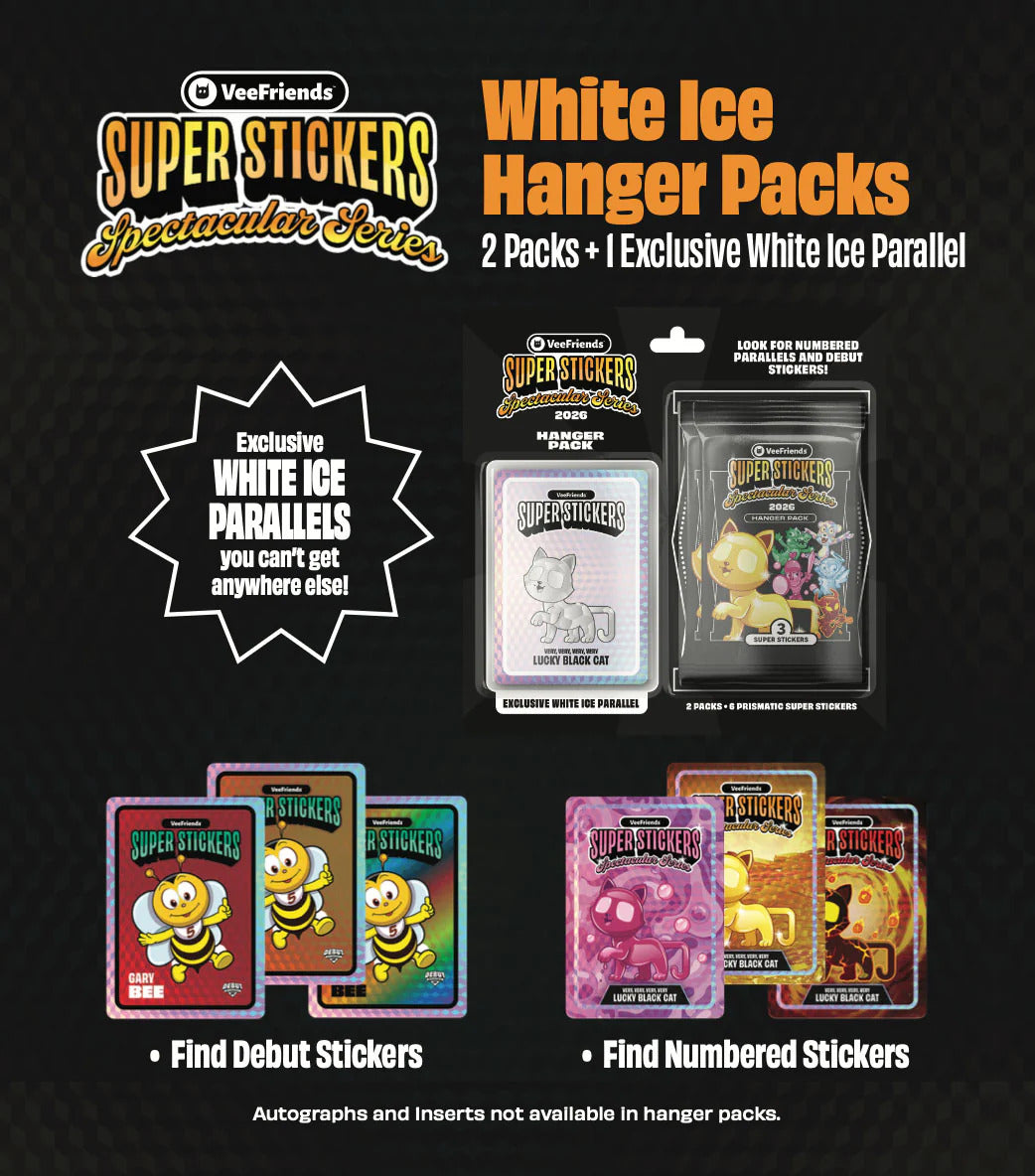 2026 VeeFriends Super Stickers Spectacular Series Hanger Pack (White Ice Parallels)