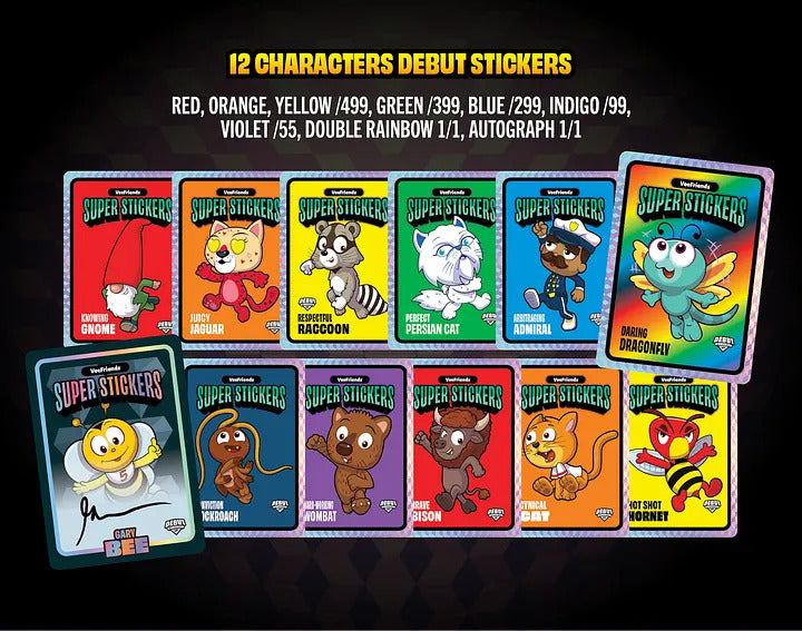 2026 VeeFriends Super Stickers Spectacular Series Hanger Pack (White Ice Parallels)
