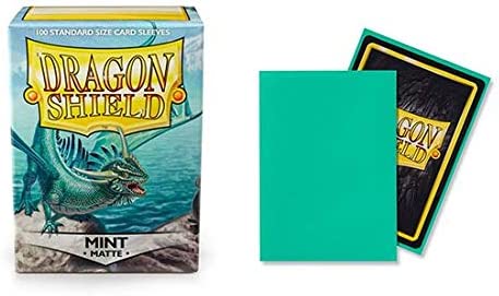 Dragon Shield 100ct Standard Card Sleeves Display Case (10 Packs) - Matte Mint