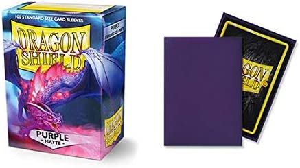 Dragon Shield 100ct Standard Card Sleeves Display Case (10 Packs) - Matte Purple