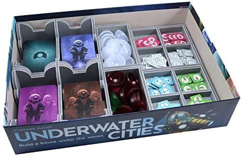 Folded Space Underwater Cities and Expansions Board Game Box Inserts