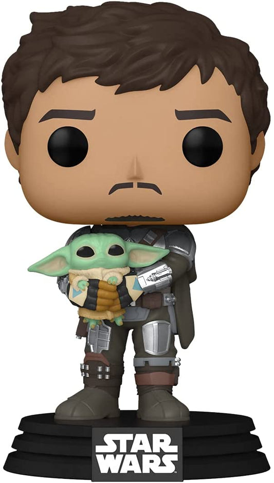 Funko Pop! Star Wars: The Mandalorian - Mandalorian (Din Djarrin) Holding Grogu #461