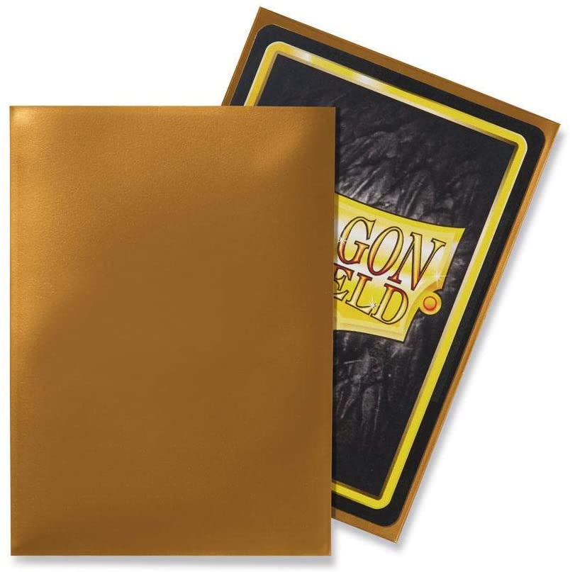 Dragon Shield 100ct Standard Card Sleeves Display Case (10 Packs) - Classic Gold