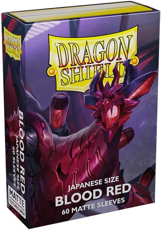Dragon Shield 60ct Japanese Mini Card Sleeves Display Case (10 Packs) - Matte Blood Red