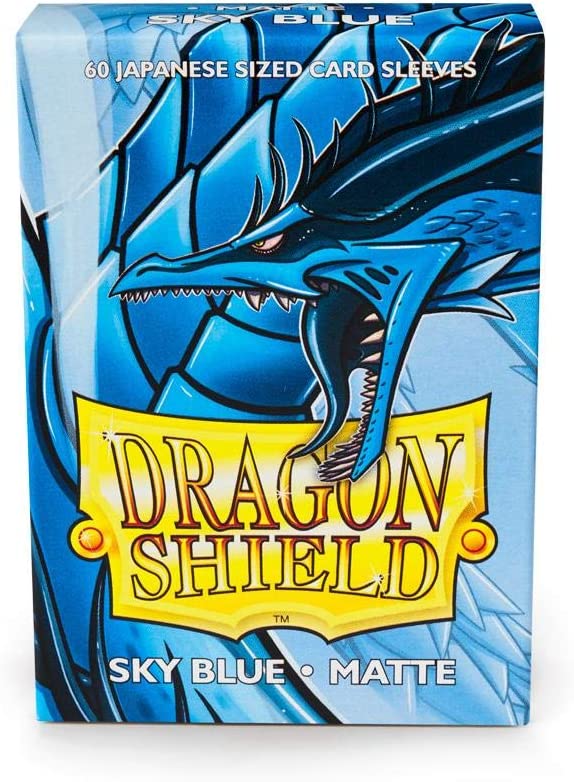 Dragon Shield 60ct Japanese Mini Card Sleeves Display Case (10 Packs) - Matte Sky Blue