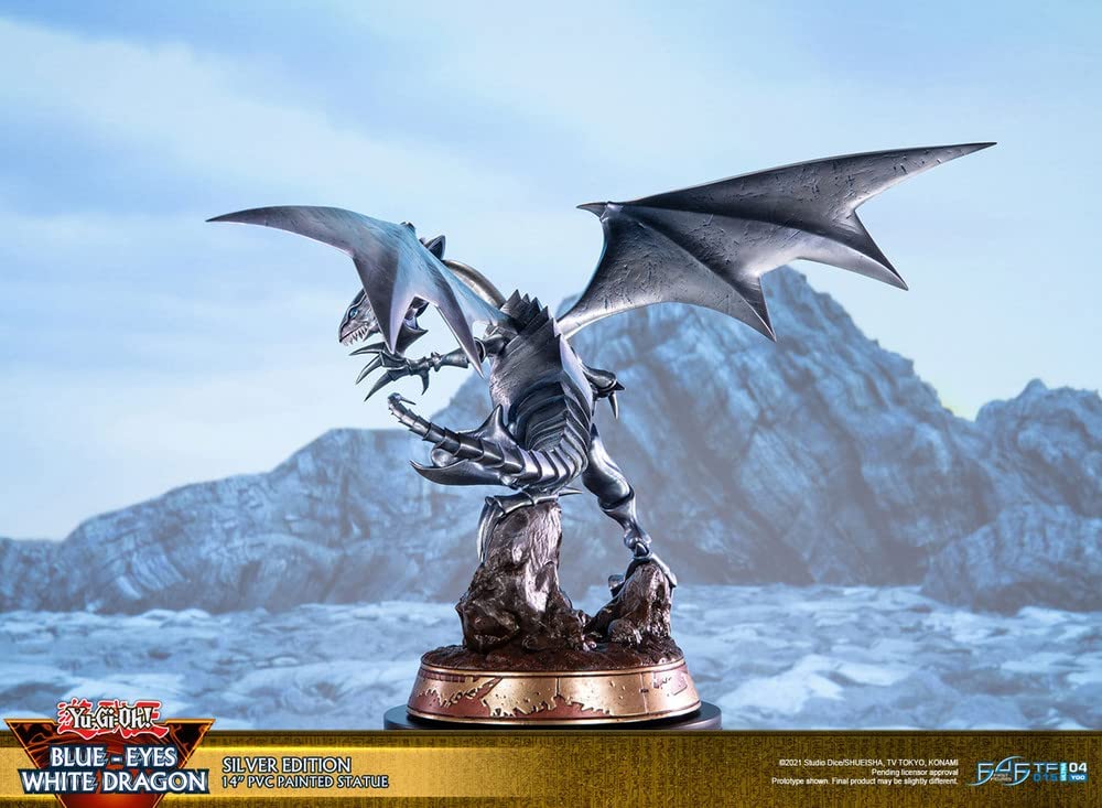 Yu-Gi-Oh! 14 Inch Statue Blue-Eyes White Dragon (Silver Version)