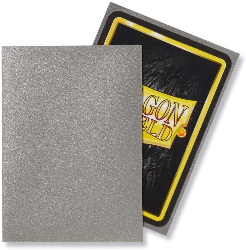 Dragon Shield 100ct Standard Card Sleeves Display Case (10 Packs) - Matte Silver