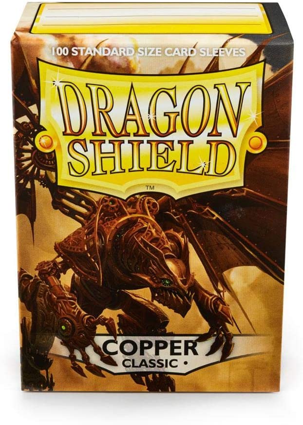 Dragon Shield 100ct Standard Card Sleeves Display Case (10 Packs) - Classic Copper