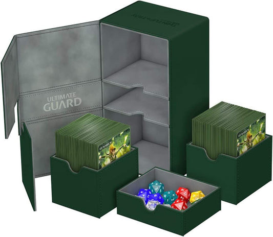 Ultimate Guard 200+ Twin Flip n Tray Deck Case - Green