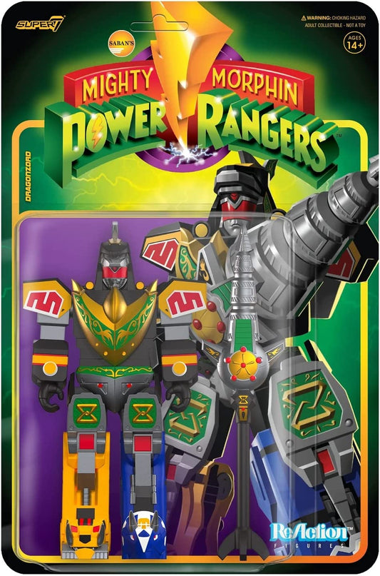 Super7 ReAction Figure - Mighty Morphin Power Rangers - Dragonzord Battle Mode