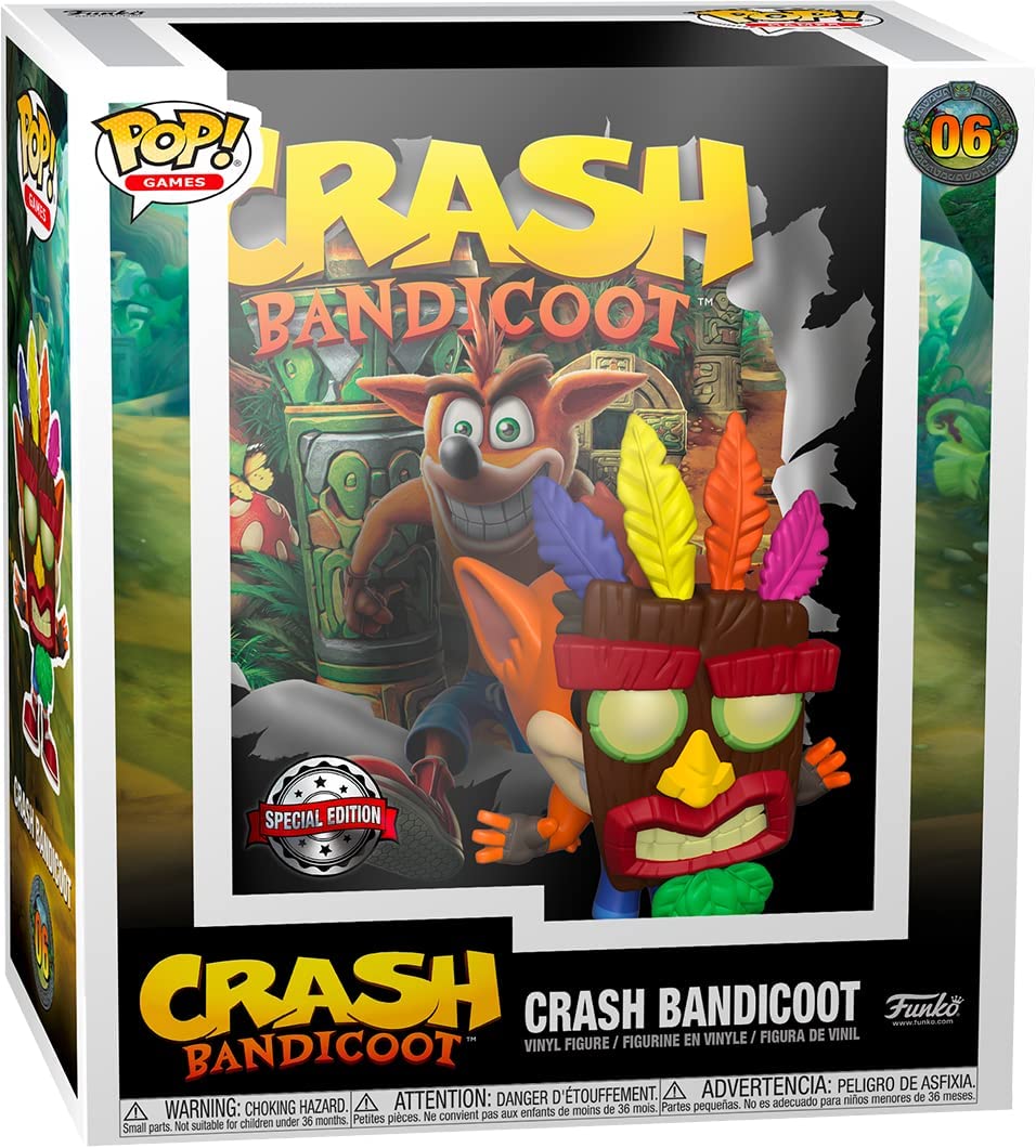 Funko Pop! Game Covers - Crash Bandicoot - Crash with Aku Aku Mask #06 (Gamestop Exclusive)