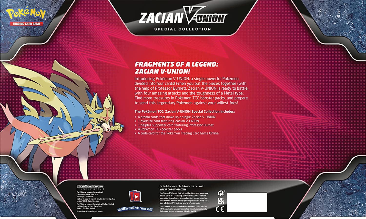 Pokemon TCG: Special Collection Box - Zacian V-Union Collectors Emporium NY Pokemon TCG: Special Collection Box - Zacian V-Union Collectors Emporium NY