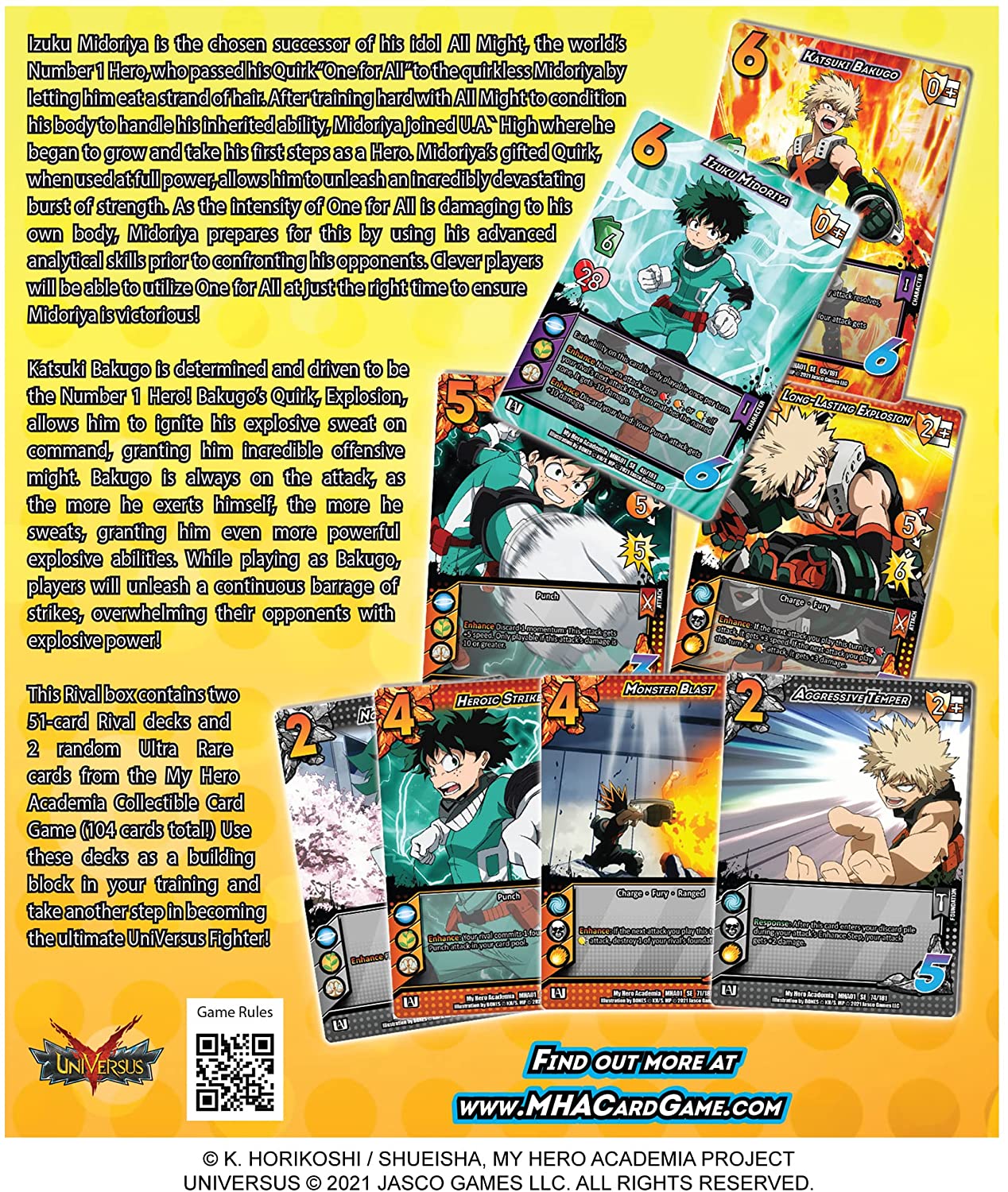 My Hero Academia CCG: Two Player Rival Decks - Izuku Midoriya vs. Katsuki