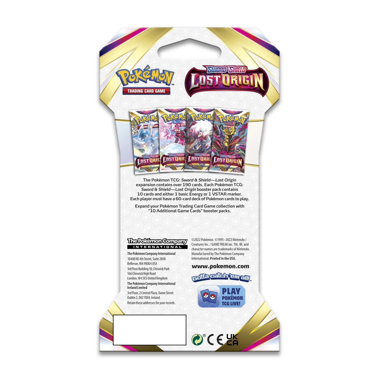 Pokemon TCG: Sleeved Booster Pack Case - Lost Origin (144 Packs) Collectors Emporium NY Pokemon TCG: Sleeved Booster Pack Case - Lost Origin (144 Packs) Collectors Emporium NY